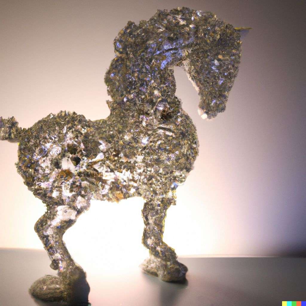 a horse made out of a sparkling geode